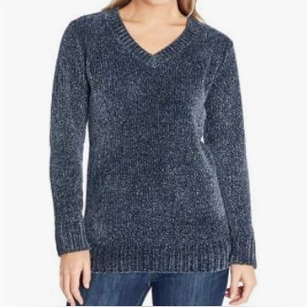 Orvis Women’s Chenille Charcoal Knit Sweater size Large NWOT